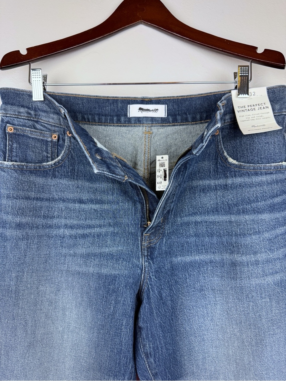 Madewell Perfect Vintage High Rise Jeans Pickaway Wash Plus Size 32 NWT - Picture 9 of 11